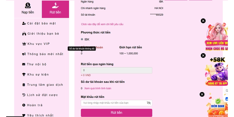 Rút Tiền MMOO - Tổng Hợp Quy Định Thanh Toán Mới 2026 8 Nhập số tiền cần rút